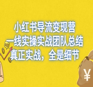 小红书导流变现营，一线实战团队总结，真正实战，全是细节，全平台适用